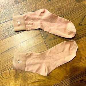NWOT adidas rose gold shimmer socks